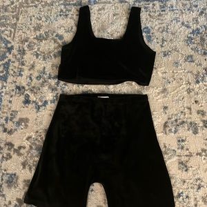 All black short set